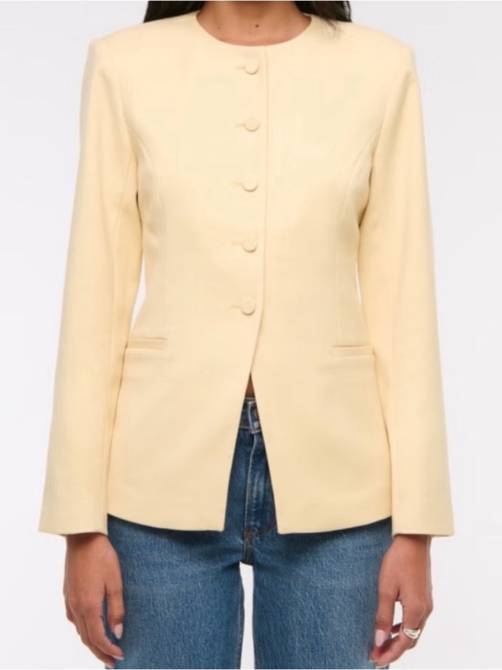 Abercrombie and fitch yellow blazer top